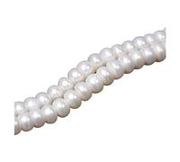 Perlas de cadena de cuentas, guirnalda de cadena, Cadena de perlas blancas naturales, perlas de agua dulce en forma de arroz, perlas sueltas for hacer joyas, pulseras, collares y accesorios(5 White 7