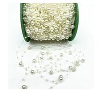 Perlas de cadena de cuentas, guirnalda de cadena, Cadena de perlas de 2 yardas, 8,3 mm, decoración, perlas artificiales, cadena de perlas, guirnalda de flores, decoración for fiestas de bodas(Beige)