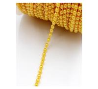 Perlas de cadena de cuentas, guirnalda de cadena, Cadena de perlas de 4 mm, color blanco/rosa, 5 m/lote, cadena de perlas de imitación ABS de base plana y media caña for decoración DIY(Golden)