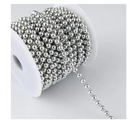 Perlas de cadena de cuentas, guirnalda de cadena, Cadena de perlas de imitación de 3 yardas y 6 mm de ancho con parte posterior plana y media caña, adorno for costura, decoración de tartas, maquillaje