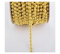 Perlas de cadena de cuentas, guirnalda de cadena, Cadena de perlas de imitación de 3 yardas y 6 mm de ancho con parte posterior plana y media caña, adorno for costura, decoración de tartas, maquillaje