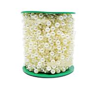 Perlas de cadena de cuentas, guirnalda de cadena, Guirnalda de flores con cadena de perlas artificiales for decoración de bodas, fiestas y fiestas(Beige White_30 METER)