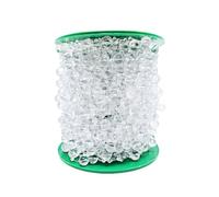 Perlas de cadena de cuentas, guirnalda de cadena, Guirnalda de flores con cadena de perlas artificiales for decoración de bodas, fiestas y fiestas(Transparent White_30 METER)