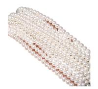 Perlas de cadena de cuentas, guirnalda de cadena, Perlas de imitación blancas de 2 a 12 mm, perlas redondas de agua dulce naturales, perlas sueltas for hacer joyas, pulseras, collares, cadena de cuent