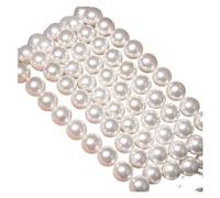 Perlas de cadena de cuentas, guirnalda de cadena, Perlas de imitación blancas de 2 a 12 mm, perlas redondas de agua dulce naturales, perlas sueltas for hacer joyas, pulseras, collares, cadena de cuent