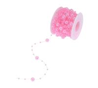 Perlas de cadena de cuentas, guirnalda de cadena, Rollo de 10 m de hilo de perlas artificiales, cadena de perlas, guirnalda de flores, adorno de perlas for decoración de bodas, fiestas, 8 mm y 3 mm(Pi