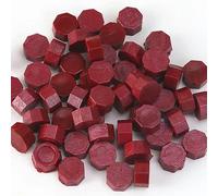 Perlas de cera de sellado octágono, 50 Uds cinabrio rojo octágono cuentas de cera for sellar sello for invitaciones cumpleaños boda DIY