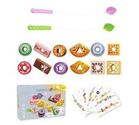 Perlas De Cordones - Juguetes De Habilidad Motora, Juguetes Para Niños Para Viajes Educativos | Juguete Artesanal Con Bolsa De Viaje, Cordones De Perlas Educativas, Cuerdas Agrícolas Frutas L