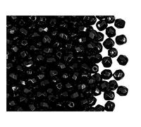 Perlas de cristal checo facetadas redondas de 4 mm, pulidas a fuego, 600 unidades, color negro azabache
