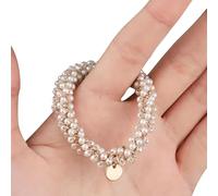 Perlas de cristal elásticas para el pelo para niñas y mujeres, lazos delicados para el pelo, perlas de cristal para niñas
