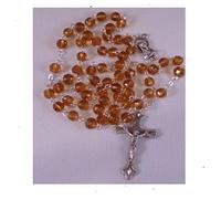 Perlas de Cristal Rosario con Suelo Santa María de Jerusalén Plateado Crucifijo