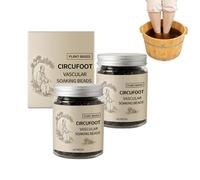 Perlas de hierbas naturales para remojo de pies con artemisa, Perlas desintoxicantes para pies con mal olor, Spa relajante para cansados, ayuda a calmar y refrescar, pedicura casera (2 botellas)