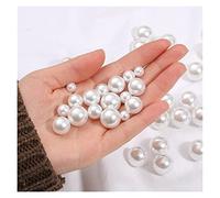 Perlas de imitación, Perlas de imitación acrílicas plástico sin agujero, 2-18 mm, blancas, for manualidades(30 12mm)