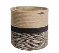 Perlas de madera, decoración para techos, juguetes, ropa, zapatos, organizadores de plantas, bote de basura con asas, sala de estar, cesta de almacenamiento de cuerda de algodón de algodón con manijas