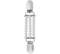 Perlas de moda para mujer, clip de chal, cuentas facetadas, elegantes perlas de imitación, clip de suéter adecuado para varios estilos, One Size, Como se describe