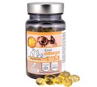 Perlas de Omega 3 para Perros y Gatos a Base de Aceite de anchoa y Vitamina E, Ideal para complementar Dieta Barf, en Diferentes tamaños 60 y 90 Perlas. (60 Perlas)