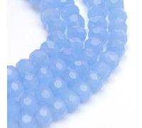 Perlas de piedra semipreciosa de jade, color azul, 6 mm, 8 mm, bolas facetadas, para joyas, pulseras, cadenas, manualidades, fabricación de joyas (8 mm, 35 unidades)