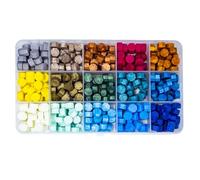 Perlas de Sellado, ANBOSE Juego de 15 colores de cordones de cera con 390PCS cordones de cera, para sellar sobres
