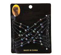 Perlas mágicas fáciles de pelo para mujeres y niñas, peine elástico deslizante, clip de horquilla elástica para mujeres y niñas, accesorio para el cabello [Negro]