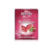 Juanola Perlas Sabor Fresa - Sin azúcar, sin gluten - Cómodo formato de bolsillo - Ideal para llevar contigo a todas partes - Refrescan tu boca y tu garganta - Pack 20 uds