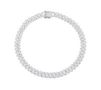 Perlas surtidas joyas collar cadena de eslabones cubanos para hombres de plata cadena cubana con garras de 12 mm longitud de 18 pulgadas joyería con perlas regalos collares cadenas regalo joyería