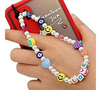 perlas teléfono Charm Strap Mobile Phone Beads Lanyard Diseño Bohemia Cadena de Teléfono Móvil Anti Lost Mobile Phone Chain Wrist Bracelet Phone Charm Strap Cord Lanyard for Women
