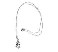 perlascarel Collar Colgante Cruz de Caravaca pequeña, ideal.17mm + anilla y Cadena a 50 cm Todo Plata de Ley y Estuche incluido