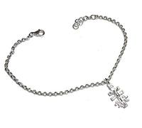 perlascarel Pulsera con Cruz de Caravaca Relieve Plata de Ley 925 y Estuche Regalo.Longitud de 17 a 19 cm