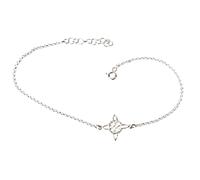 perlascarel Tobillera Nudo de Bruja Plata de Ley Pulsera de tobillo Longitud de 22 a 25 cm por cadena de alargue. Todo Plata de Ley y Estuche. Amuleto de gran protección y suerte