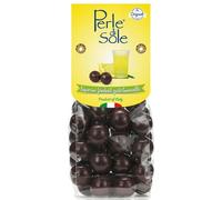 Perle di Sole - Licorcitos de Chocolate Negro Rellenos con Limoncello Italiano, 150 g - Delicias Artesanales de Chocolate Negro con Corazón de Limoncello - Hecho con Limones 100% Made in Italy