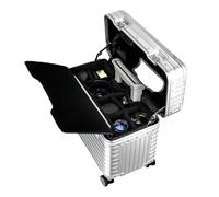 Perle Path Equipaje de mano completo de aluminio para cámara réflex digital, a prueba de golpes, bloqueo TSA, funda de equipo de fotografía con separadores extraíbles y ruedas desmontables de 360°