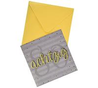 Perleberg 7782007-2 - Tarjeta de felicitación de 80 cumpleaños (15 x 15 cm), diseño de 80 cumpleaños