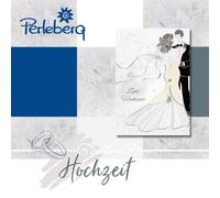 Perleberg 7910032-2 - Tarjeta de boda única con huellas de pulgar, diseño de corazón, 11,6 x 16,6 cm, color rojo
