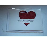 Perleberg Lifestyle - Tarjeta de felicitación de cumpleaños, diseño de corazón, cinta colgante con purpurina, 11,6 x 16,6 cm