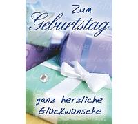 Perleberg Minitarjeta de cumpleaños - Mini Card Collection - Tarjeta de cumpleaños con diseño de regalo y pegatinas de cristal - Tarjetas de cumpleaños con sobre - Tarjeta de felicitación en 5,2 x 7,4