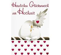 Perleberg Tarjeta de boda con diseño de paloma y lazo - Colección estilo de vida - Tarjeta de boda de alta calidad - Bonito regalo de boda con sobre, 11,6 x 16,6 cm