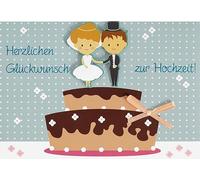 Perleberg - Tarjeta de boda única con diseño de pareja - Preciosa tarjeta de felicitación de 11,6 x 16,6 cm - Tarjeta de boda con elegante diseño de pareja de novios - tarjetas de boda especiales y de