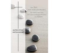 Perleberg Tarjeta de condolencia - Basic Classic-Collection - Tarjetas de condolencia con sobre - Tarjetas de agradecimiento - Tarjetas de luto de alta calidad en 11,6 x 16,6 cm