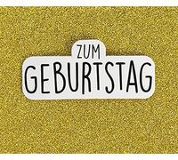 Perleberg Tarjeta de cumpleaños de alta calidad de la colección Midi-Card - Tarjeta de cumpleaños con purpurina en calidad premium - bonitas tarjetas de cumpleaños con sobre de 6,5 x 8 cm - Tarjeta de cumpleaños con pinza