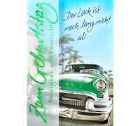 Perleberg Tarjeta de cumpleaños de la colección Basic Classic, diseño de coches antiguos, 11,6 x 16,6 cm