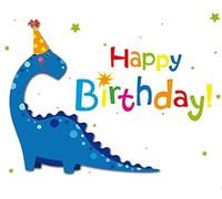 Perleberg Tarjeta de cumpleaños de la colección Midi-Card Collection - Tarjeta de cumpleaños con diseño de dinosaurio - hermosas tarjetas de cumpleaños en calidad premium con sobre y pinza de 6,5 x 8