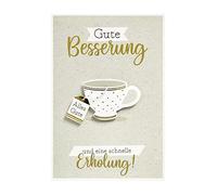 Perleberg Tarjeta de recuperación con bonito diseño - Tarjeta de buena mejora amorosa - Regalos para mujeres y hombres - Tarjeta de buena mejora - Tarjetas con sobre - 11,6 x 16,6 cm