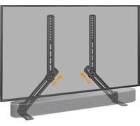 Perlegear Soporte de barra de sonido con altura ajustable, soporte de montaje de barra de sonido debajo o por encima de TV de hasta 15 libras con placas de extensión largas desmontables, soporte de