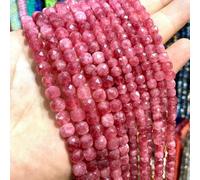 Perles cubiques à facettes en pierre naturelle de 6 à 8 mm, perles carrées en angélite rouge, orange et bleue, pour la fabrication de bijoux, accessoires de bracelet, 5,5 à 6 mm, environ 63 pièces