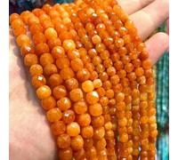 Perles cubiques à facettes en pierre naturelle de 6 à 8 mm, perles carrées en angélite rouge, orange et bleue, pour la fabrication de bijoux, accessoires de bracelet, 5,5 à 6 mm, environ 63 pièces