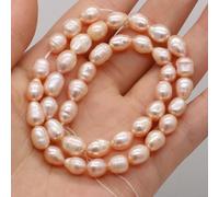 Perles d'eau douce naturelles en Forme de riz, véritables perles exquises pour la Fabrication de Bijoux, Bracelets, colliers et boucles d'oreilles pour Femmes, Orange, 5-6 mm, 46 pièces