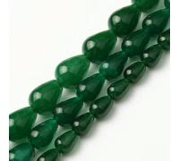 Perles en Pierre de Jade naturelle, angélite Vert foncé, perles d'espacement en Forme de goutte d'eau, pour la Fabrication de Bijoux, Accessoires de Bracelet, 15'' - 10 x 14 mm, 27 pièces