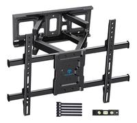 PERLESMITH Soporte TV Pared, para 37 a 85 Pulgadas TVs hasta 60kg | Brazo Doble de Alta Resistencia, Sujecion TV Pared Giratorio Y Inclinable, Soporte Televisión 55 65 Pulgadas, VESA 600x400mm