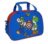 PERLETTI Bolsa Deporte Niño - Bolsa de Viaje - Accesorio Deportivo para El Gimnasio y La Piscina - Elementos Reflectantes de Seguridad - Resistente y Fácil de Limpiar - 28x41.5x21 cm - Super Mario