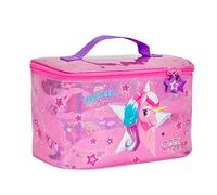 PERLETTI Bolsa Termica Porta Alimentos Niñas Unicornio - Nevera Portatil Pequeña para Niña Fucsia con Estrellas - Bolsa Almuerzo Infantil Playa Picnic Glitter - Cool Kids - 15x23x15cm (Unicornio)